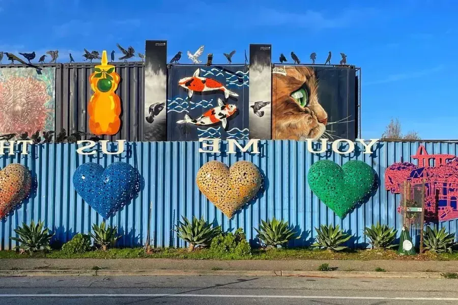 Artworks and murals in San Francisco's Bayview neighborhood.